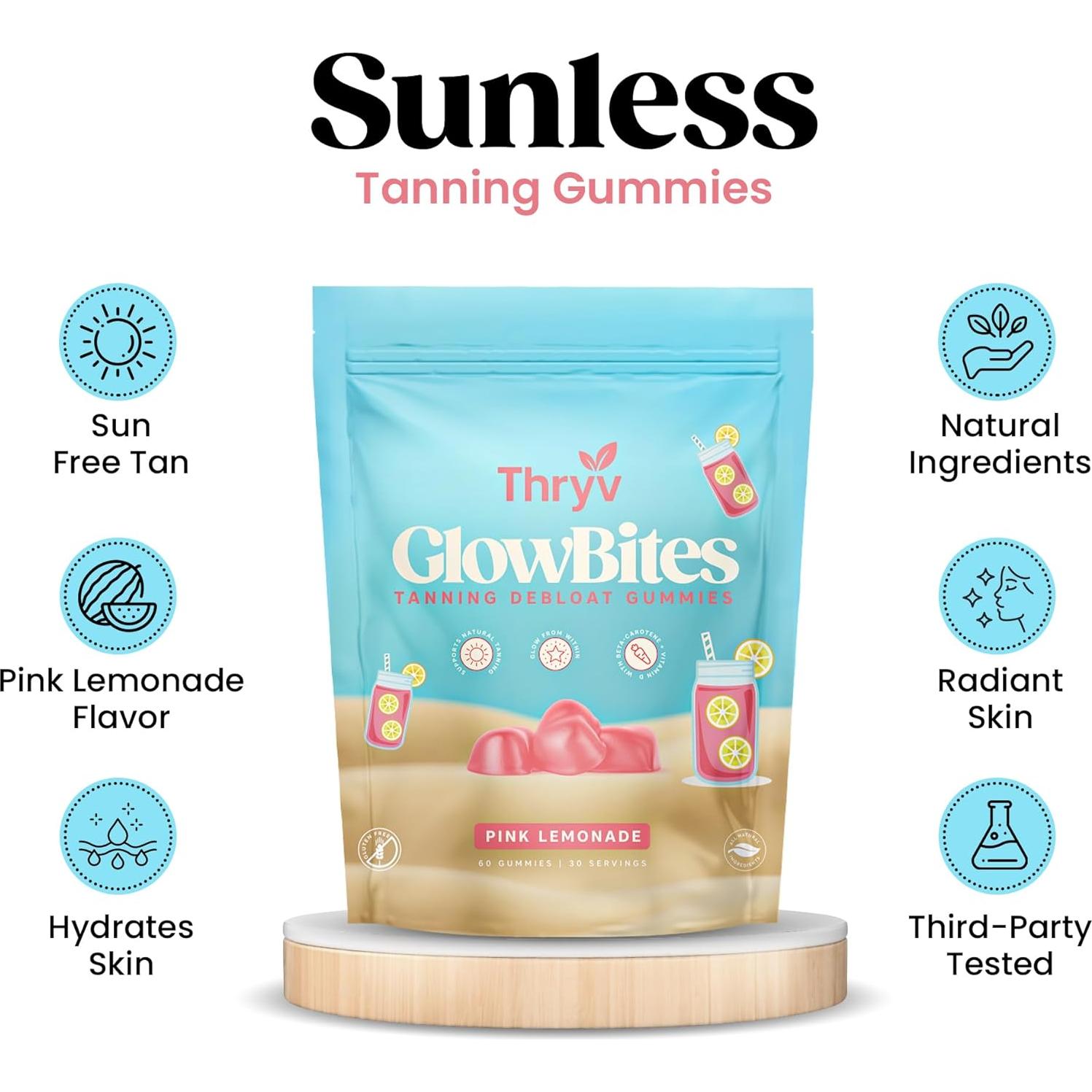 Gominolas Bronceadoras UVBites 60 Unidades Sabor Limonada Rosa