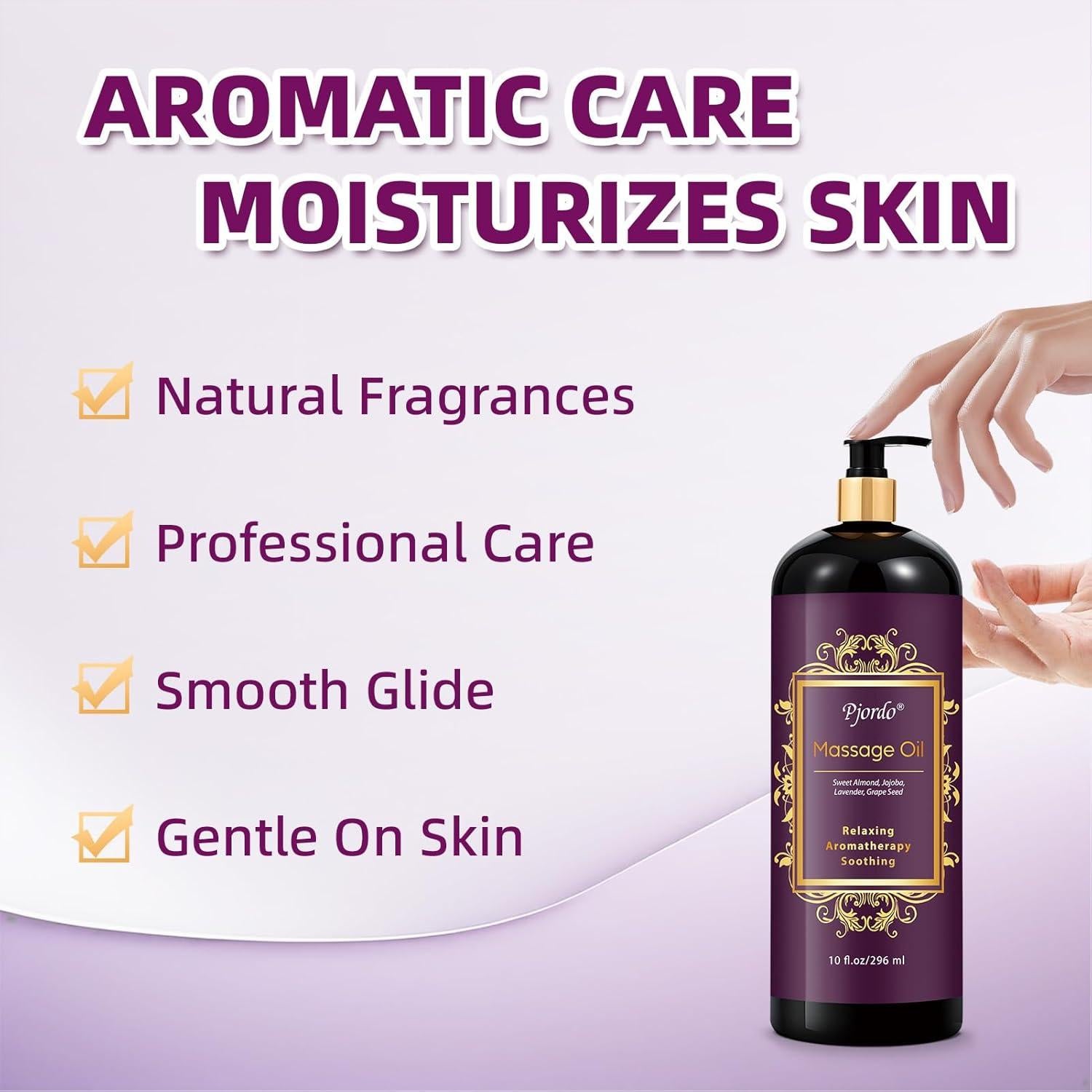 Aceite de Masaje de Lavanda Pjordo 300 ml - Relajante y Suave