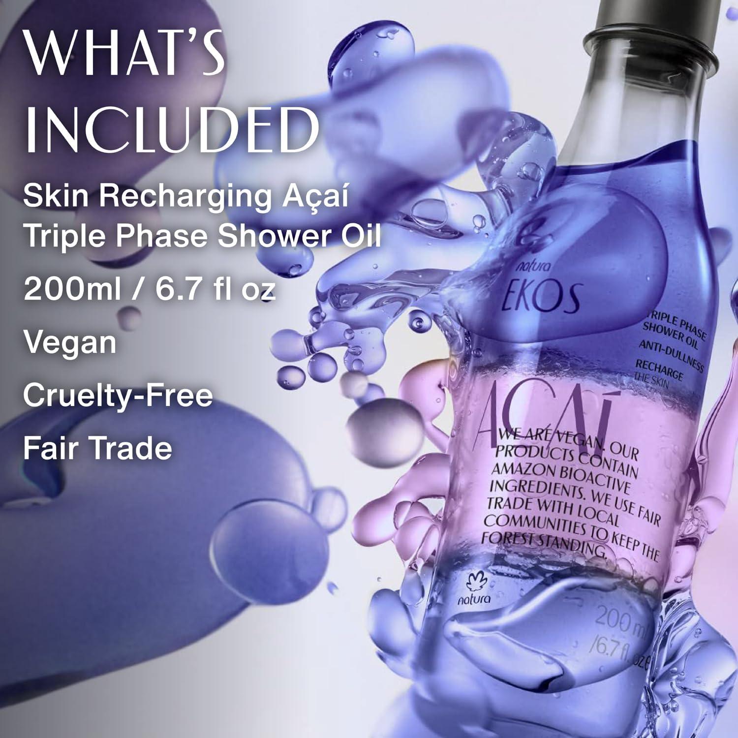 Aceite de Ducha Triple Fase Natura Ekos Açaí 200ml Hidratante