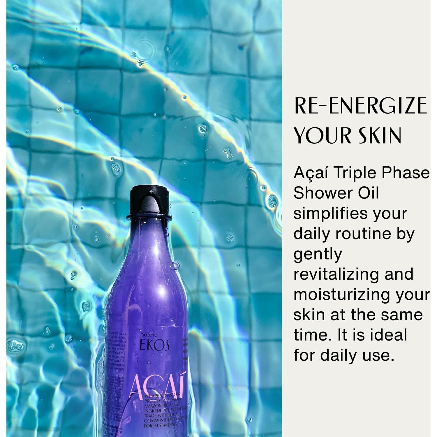 Aceite de Ducha Triple Fase Natura Ekos Açaí 200ml Hidratante