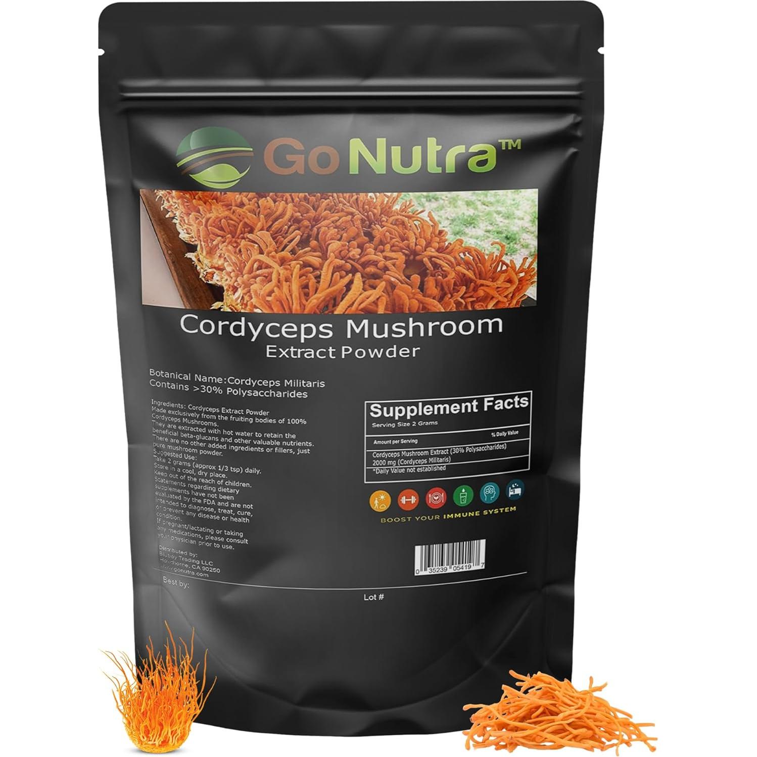 Polvo de Hongo Cordyceps Blubay 113g - 30% Polisacáridos No OGM