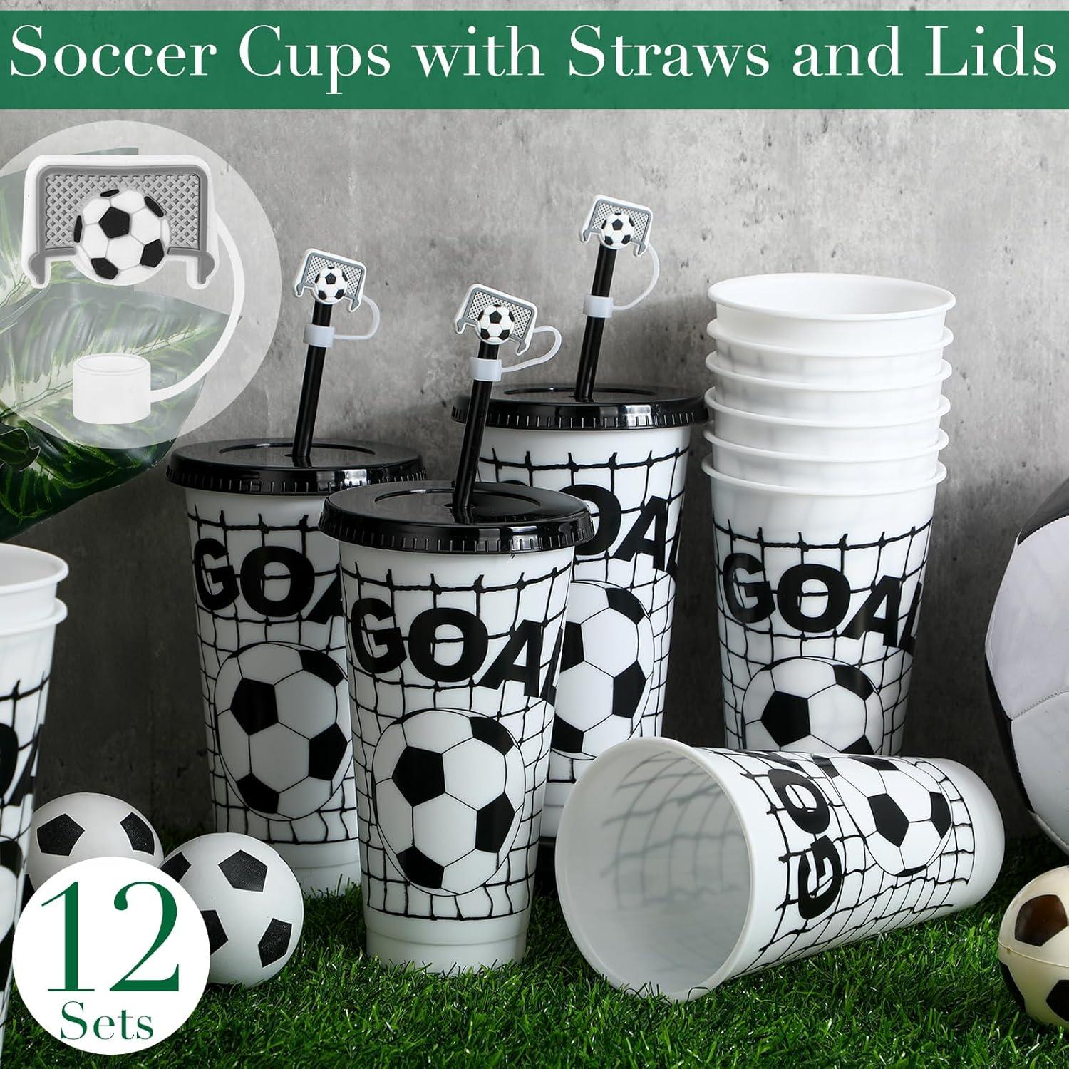 Set de 12 Vasos de Plástico para Fútbol Domensi 24oz