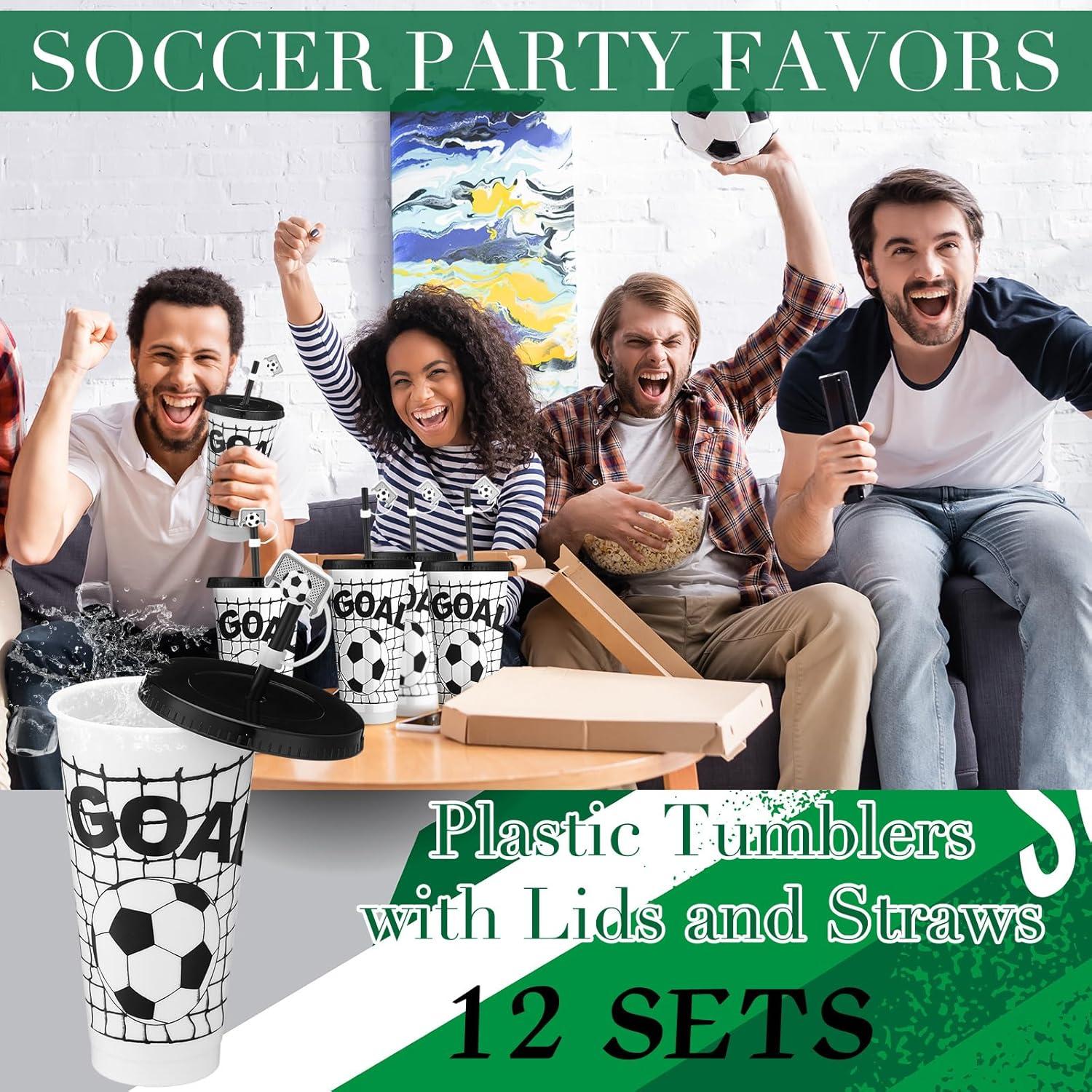 Set de 12 Vasos de Plástico para Fútbol Domensi 24oz