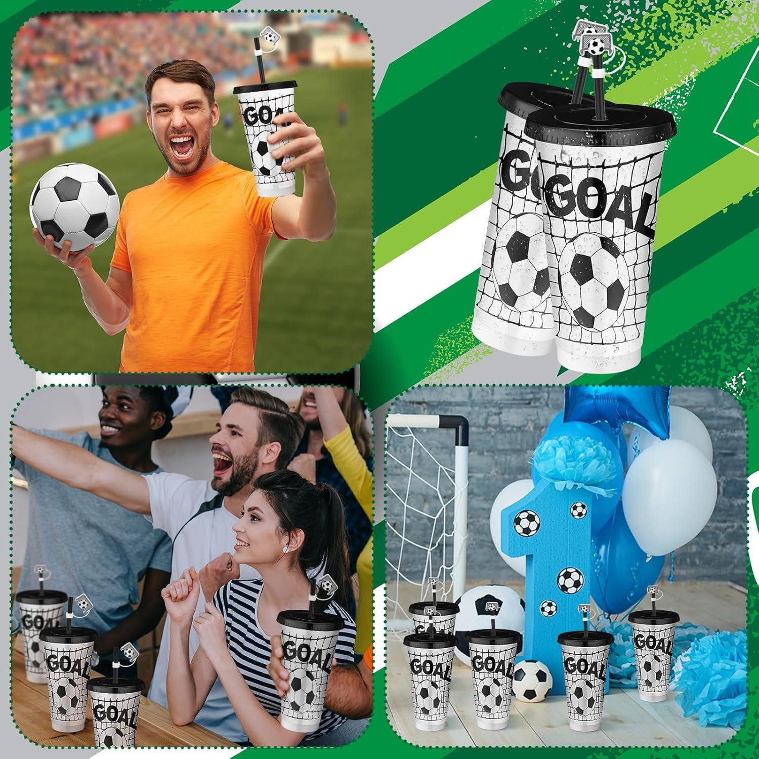 Set de 12 Vasos de Plástico para Fútbol Domensi 24oz