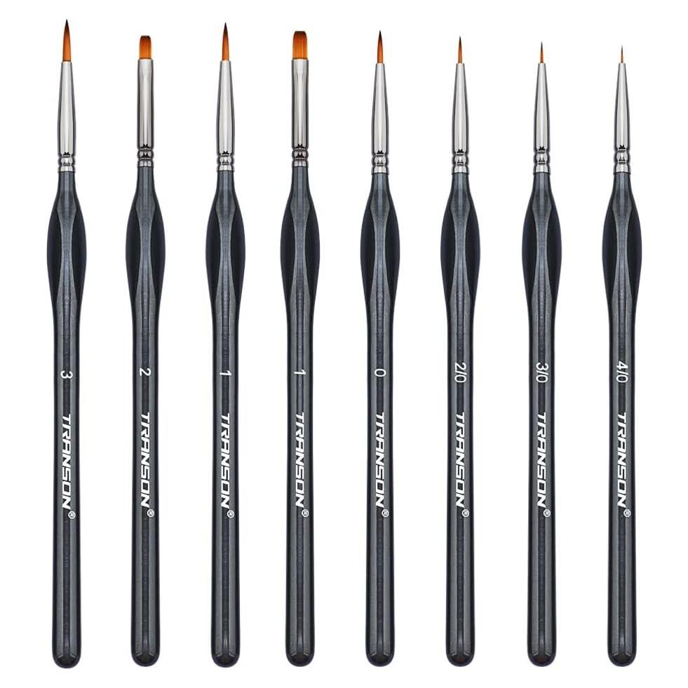 Juego de Pinceles de Detalle Fino Transon 8 Piezas Nylon