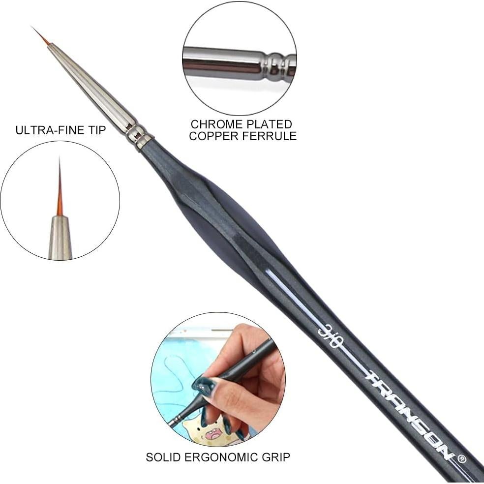 Juego de Pinceles de Detalle Fino Transon 8 Piezas Nylon