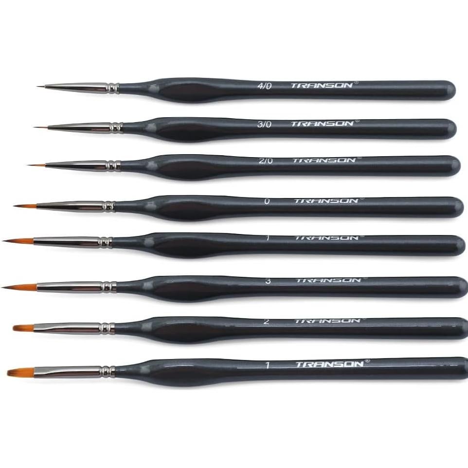 Juego de Pinceles de Detalle Fino Transon 8 Piezas Nylon