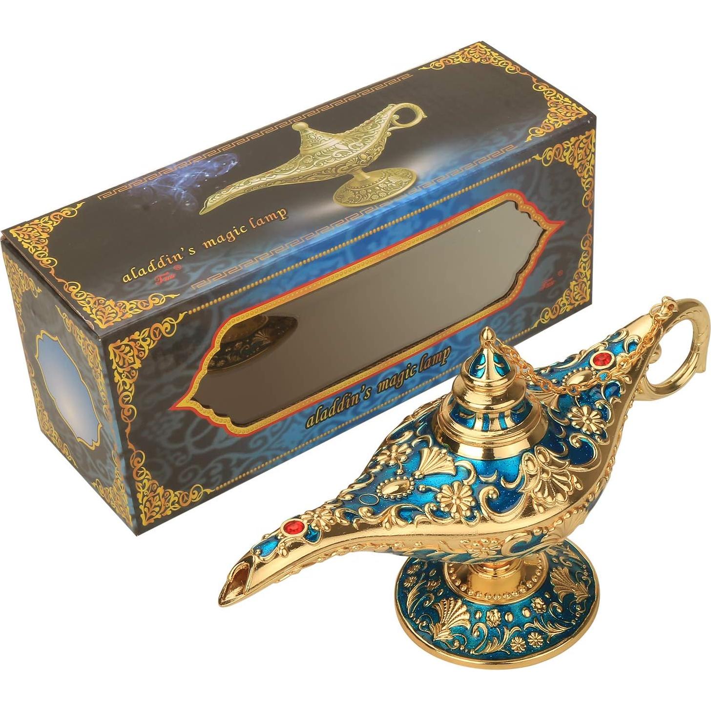 Lámpara Mágica Aladino LAUYOO Azul Decorativa 20.7x11.3cm