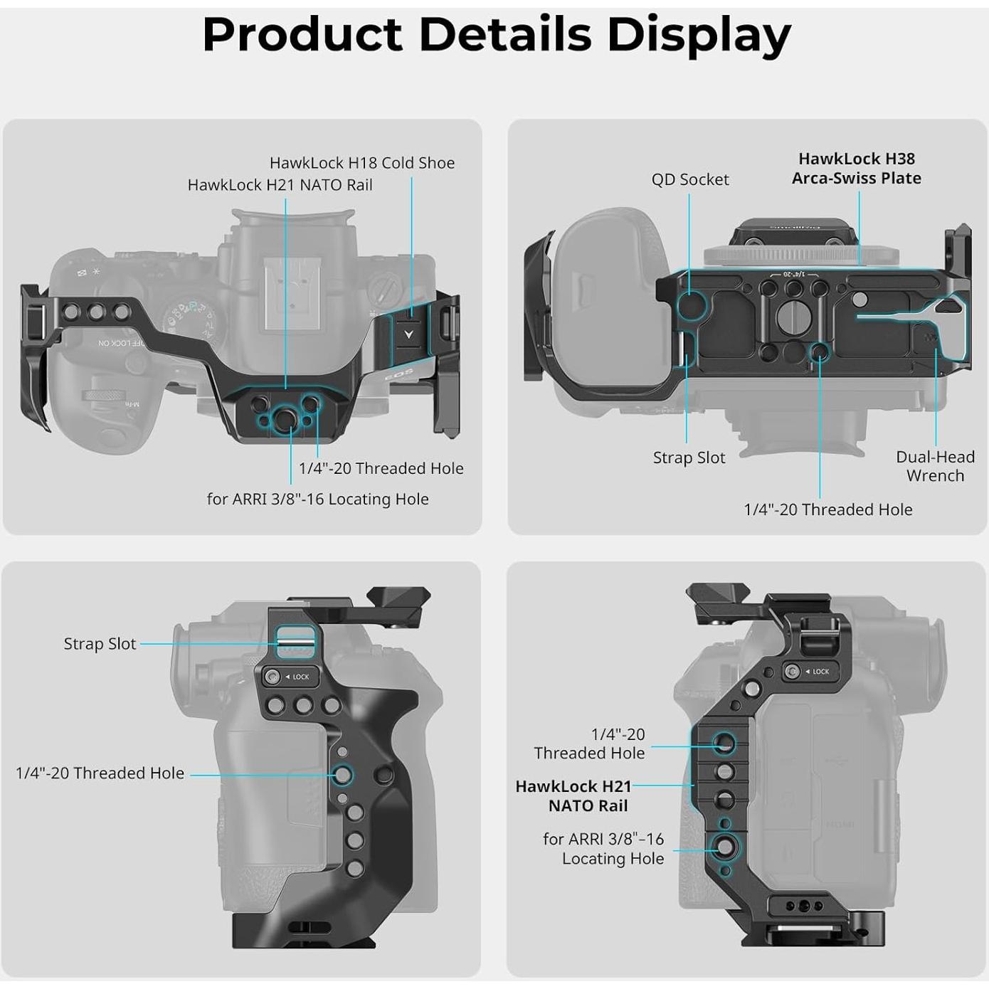 Jaula SmallRig R6 Mark II para Canon con rieles NATO