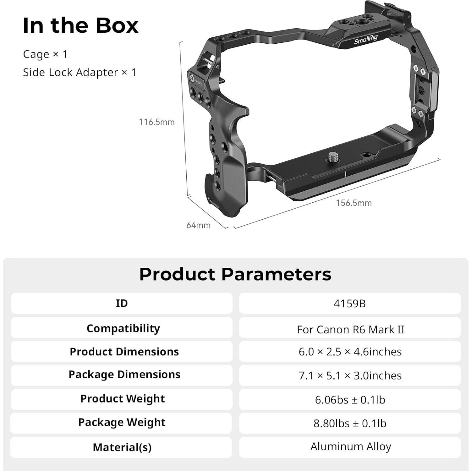 Jaula SmallRig R6 Mark II para Canon con rieles NATO