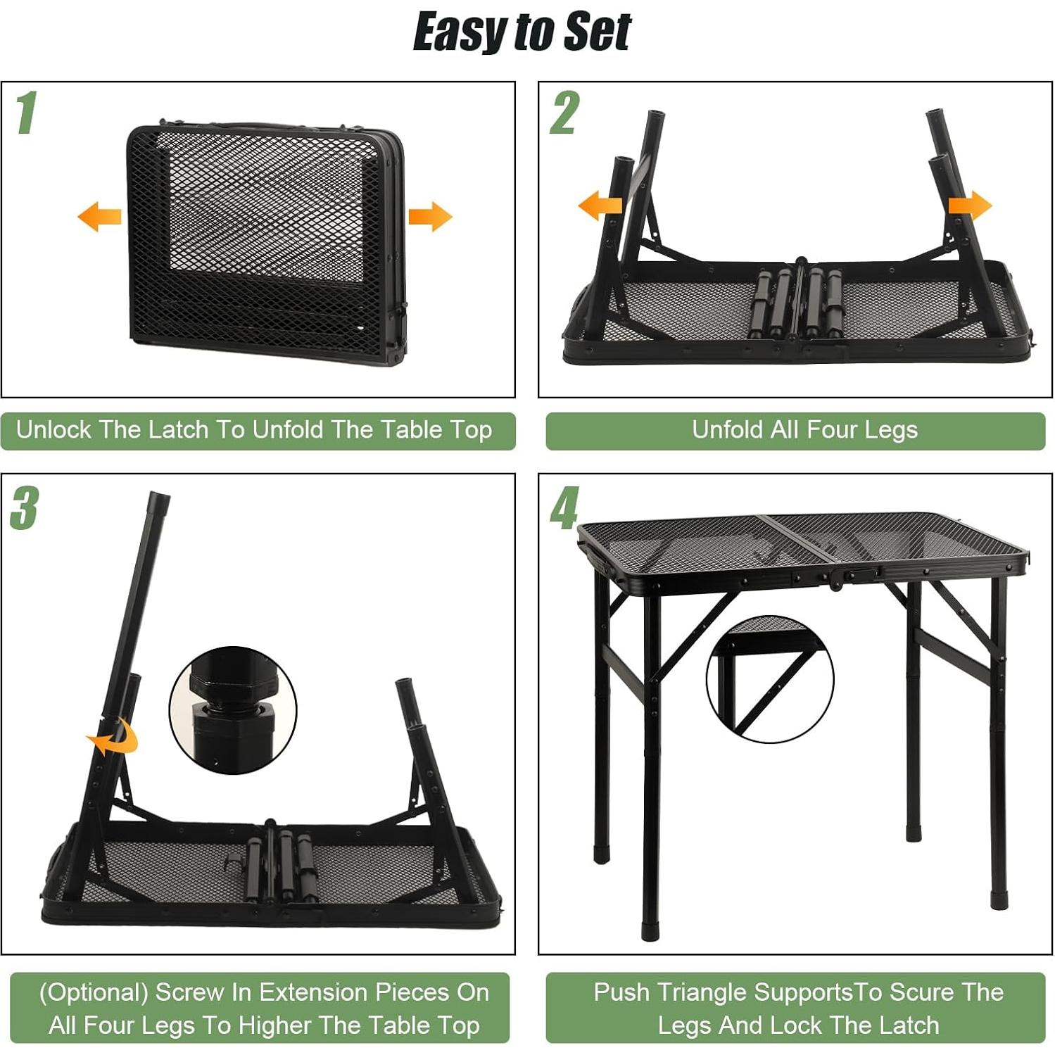 COSYAWN Mesa Plegable Aluminio 60x40 cm Altura Ajustable
