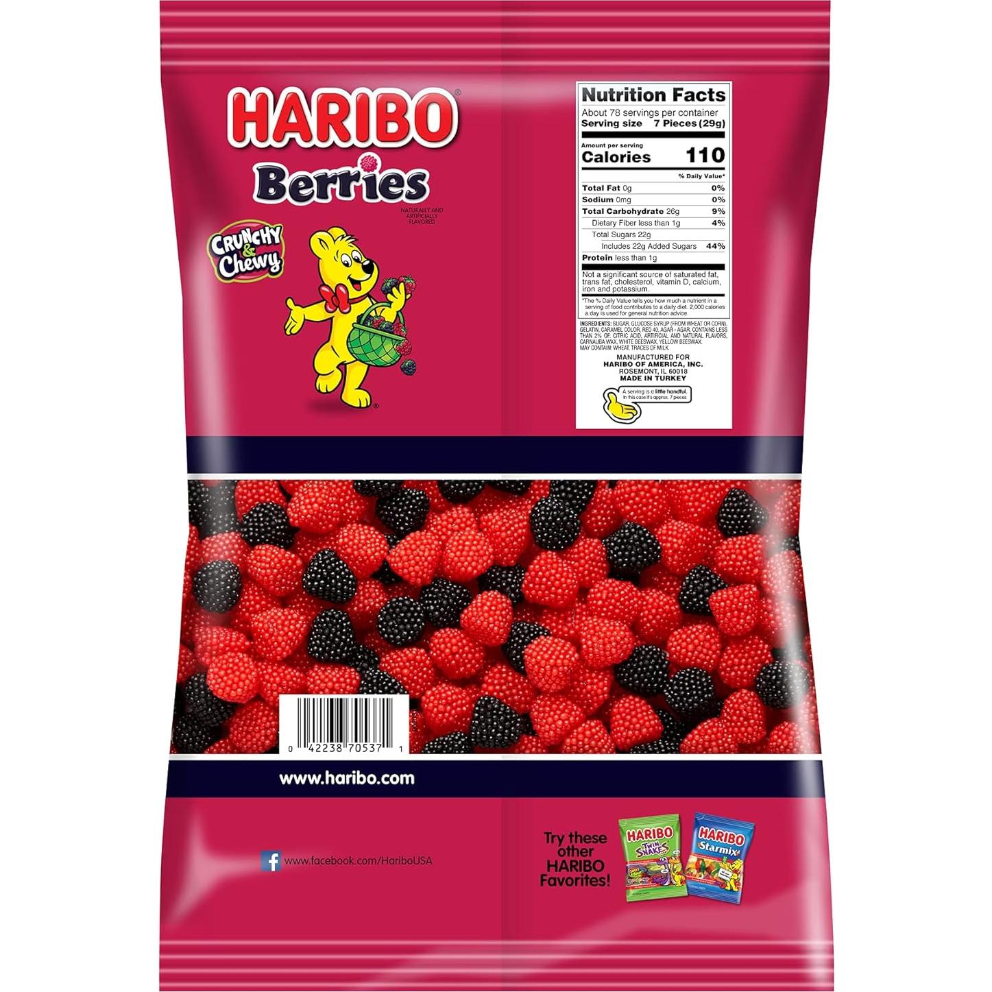 Caramelo Gummy HARIBO Berries 2.27 kg Bolsa