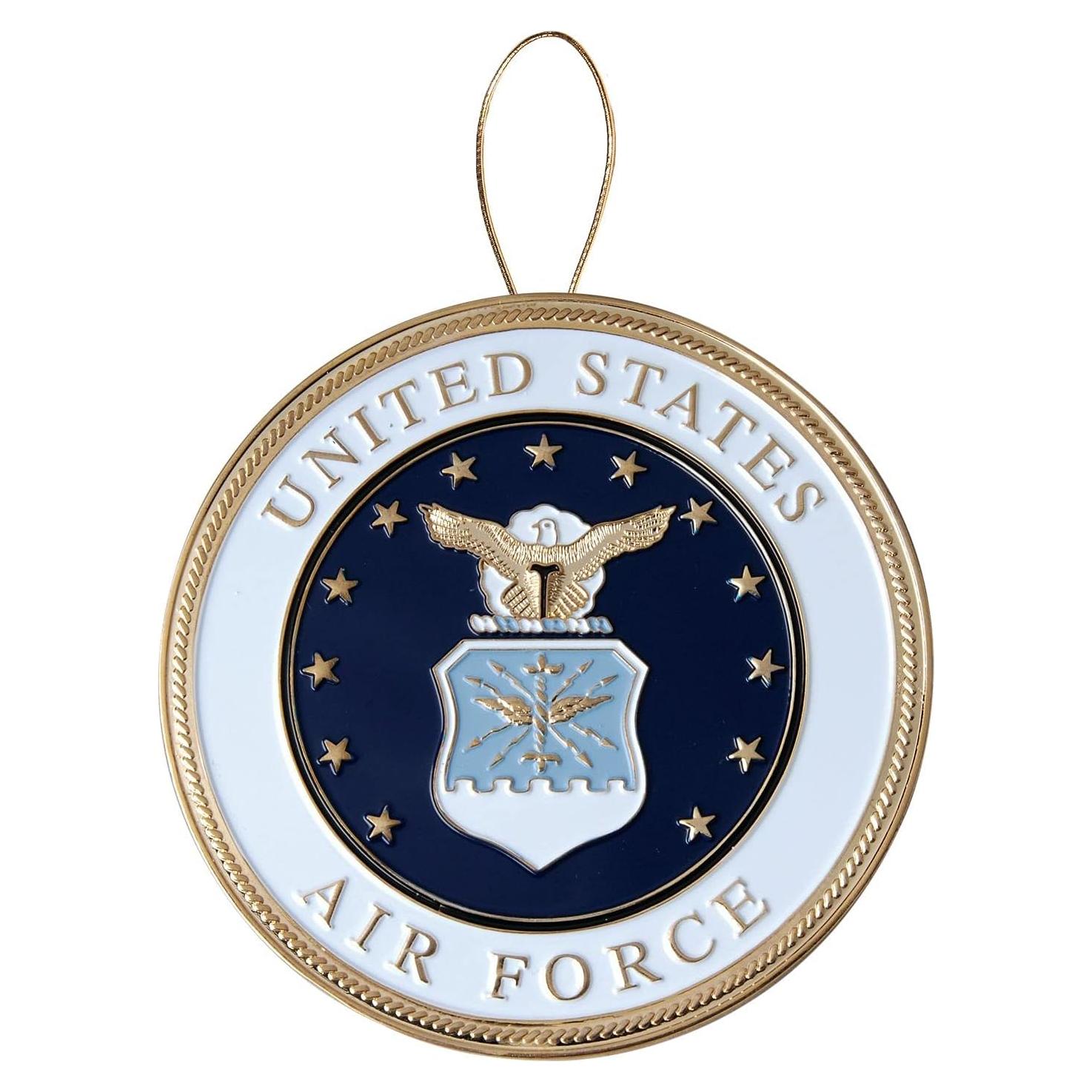 Adorno Navideño Fuerza Aérea - Medallón Licenciado en Metal