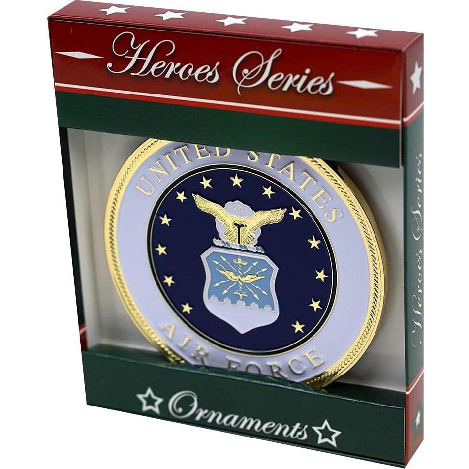 Adorno Navideño Fuerza Aérea - Medallón Licenciado en Metal