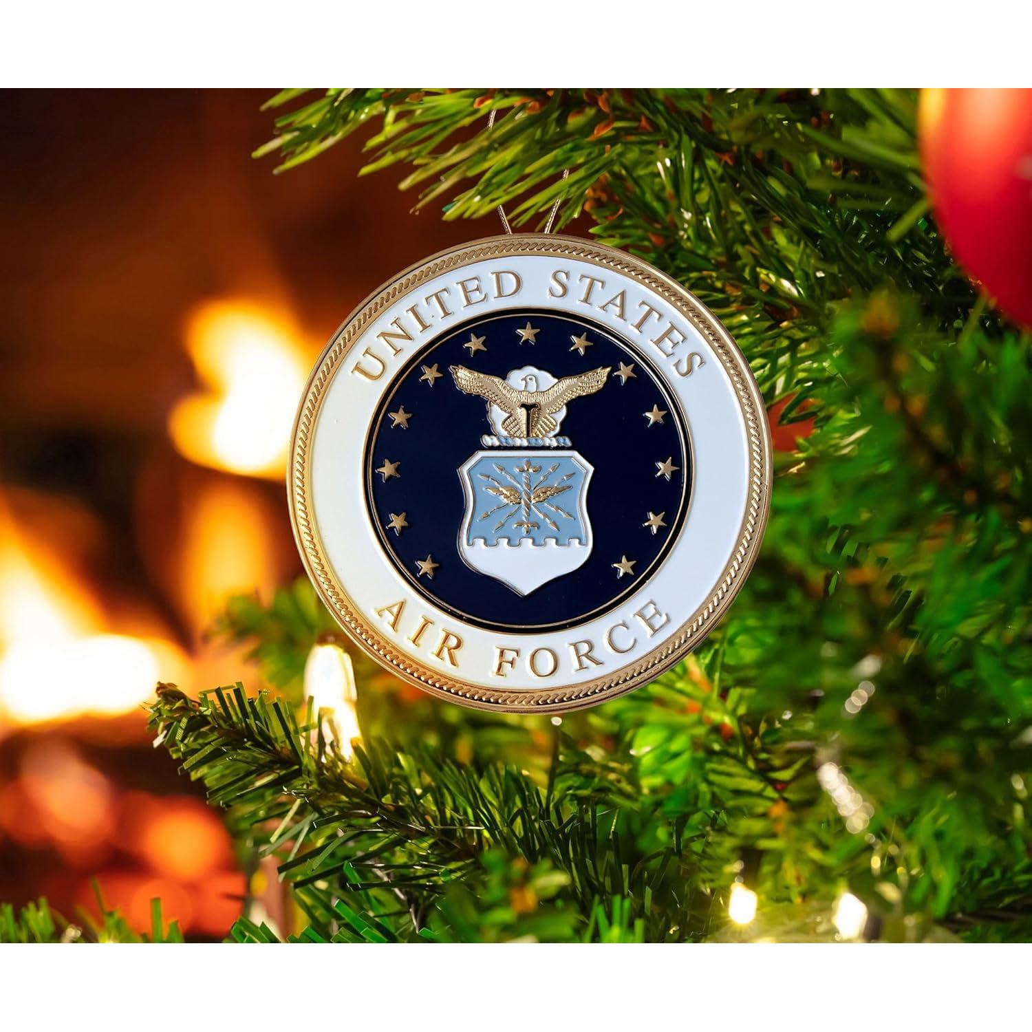 Adorno Navideño Fuerza Aérea - Medallón Licenciado en Metal
