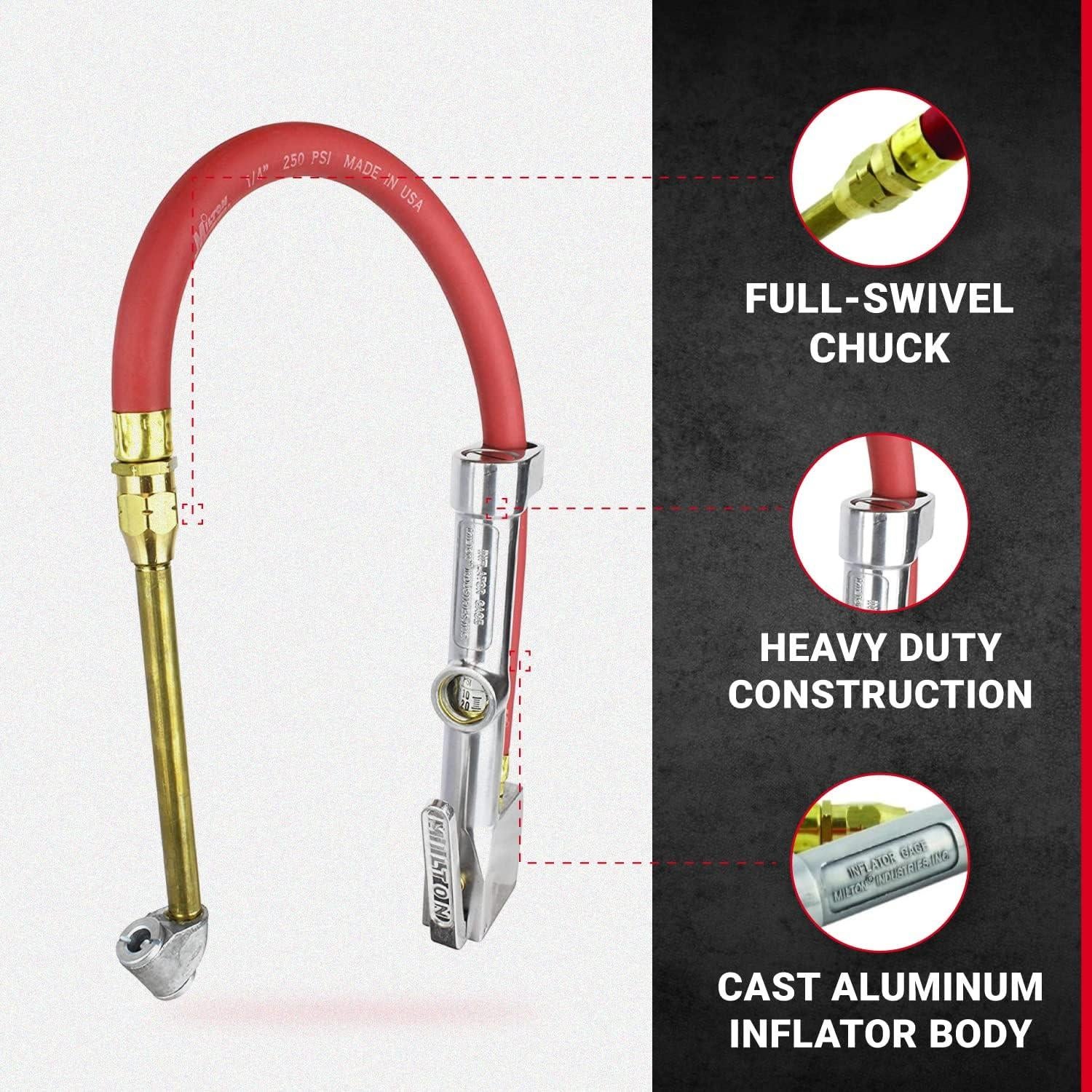 Manómetro Inflador de Neumáticos Milton S-506 Cabezal Doble