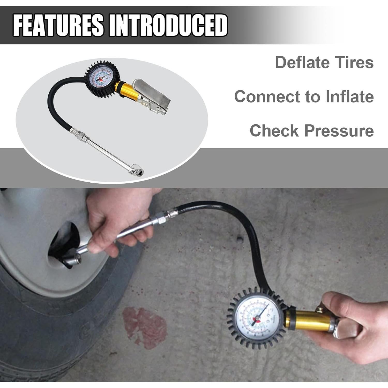 Medidor Digital de Presión de Neumáticos UHANBUT con Inflador 0-15.17 bar