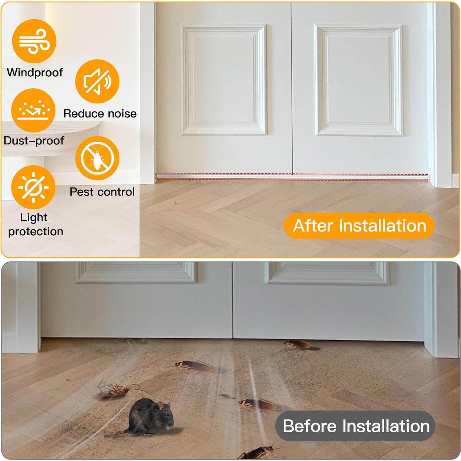 Wood Foam Door & Window Seal Strip – High Elasticity, Strong Adhesion Rubber Insulation Tape – Windproof & Soundproof Weather Stripping (White, 2 volumes8.2FT/2.5meters)