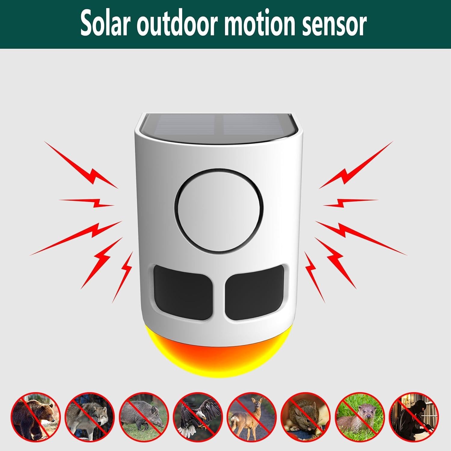 Alarma Solar de Movimiento Comboss 129dB Impermeable 4 Modos