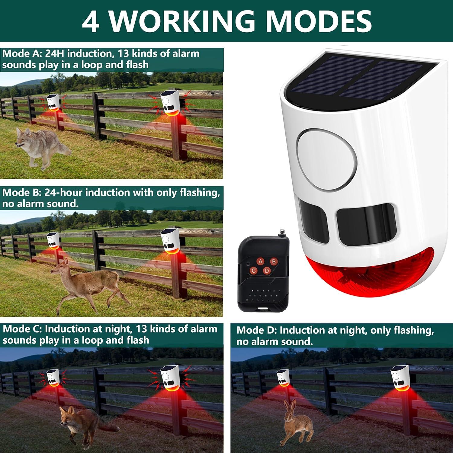 Alarma Solar de Movimiento Comboss 129dB Impermeable 4 Modos