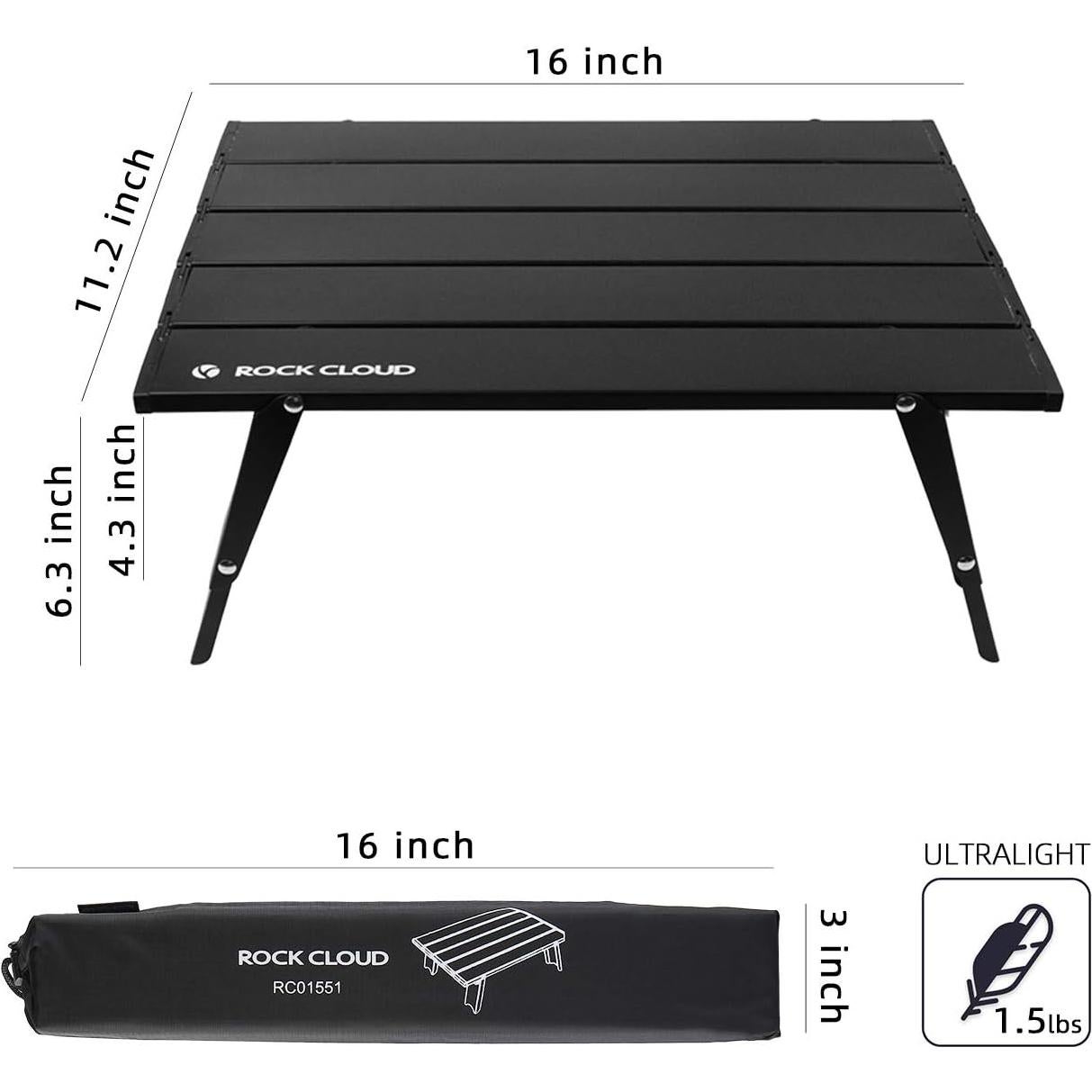 Mesa de Playa Plegable ROCK CLOUD Portátil Ajustable 0.68 kg