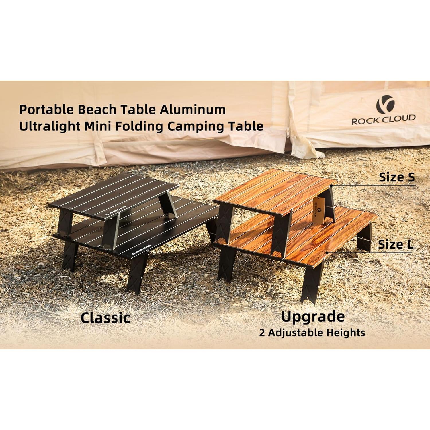 Mesa de Playa Plegable ROCK CLOUD Portátil Ajustable 0.68 kg