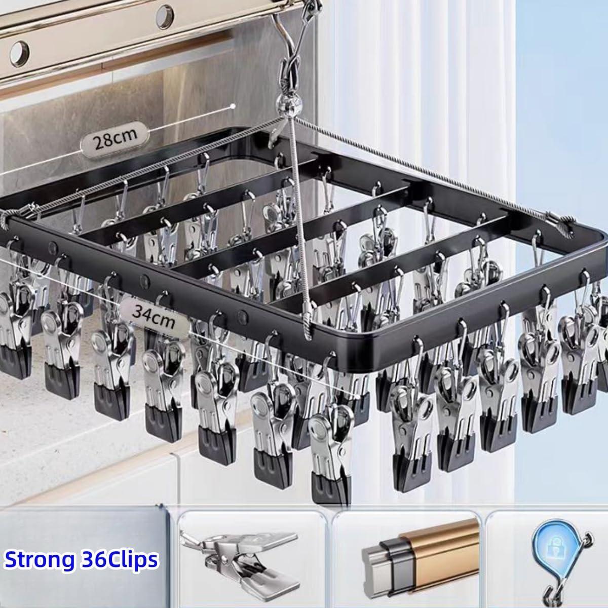 Percha de Secado de Ropa con 36 Clips Metálicos TRRCYLP