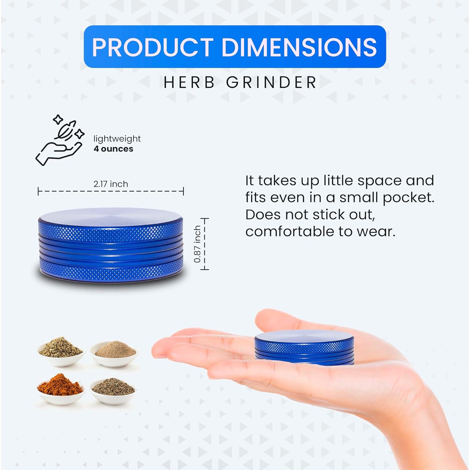 Triturador de Hierbas Manual THETIS KITCHEN 5.08 cm Azul