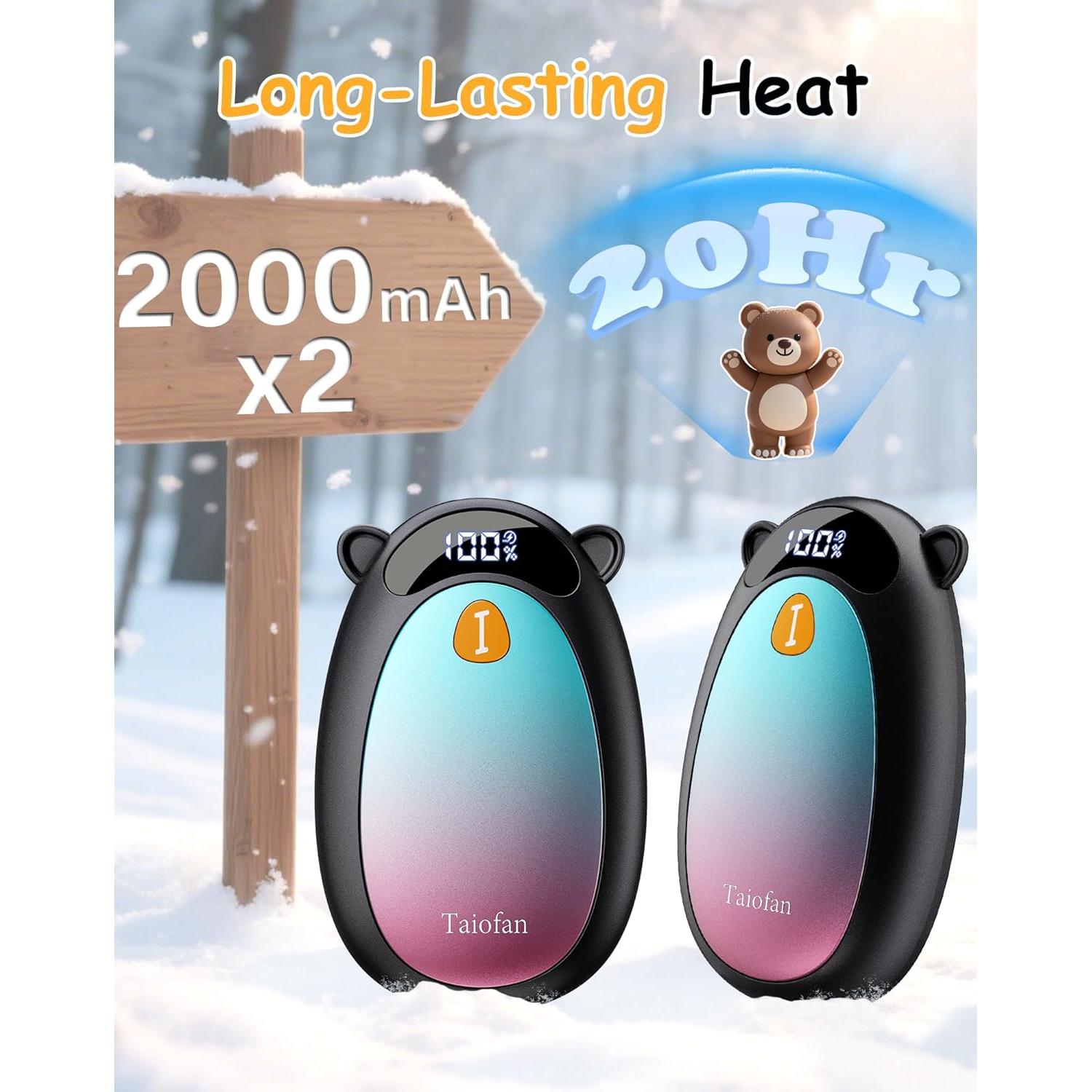 Calentadores de Manos Eléctricos Taiofan BR07, 4 Niveles, 2 Piezas