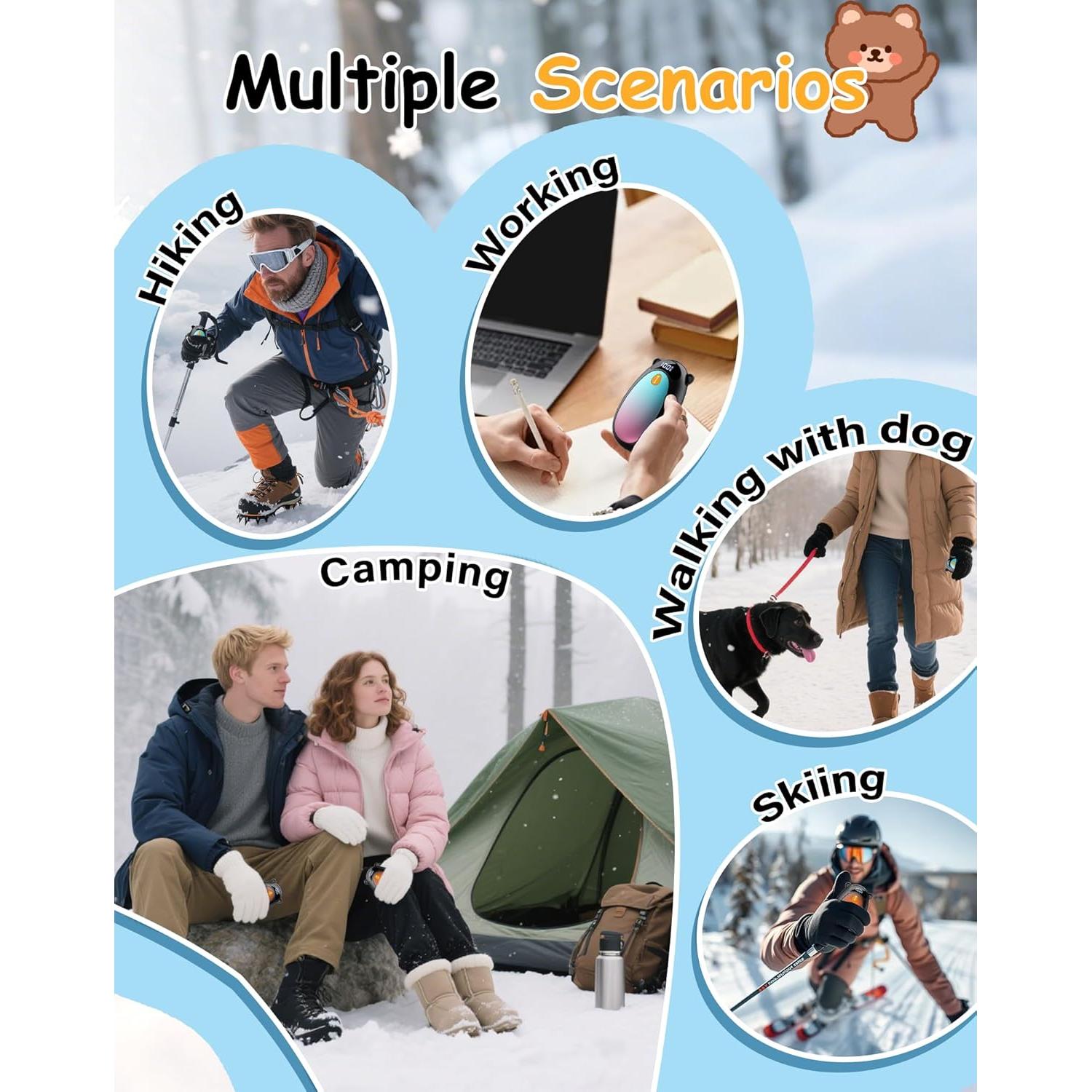 Calentadores de Manos Eléctricos Taiofan BR07, 4 Niveles, 2 Piezas