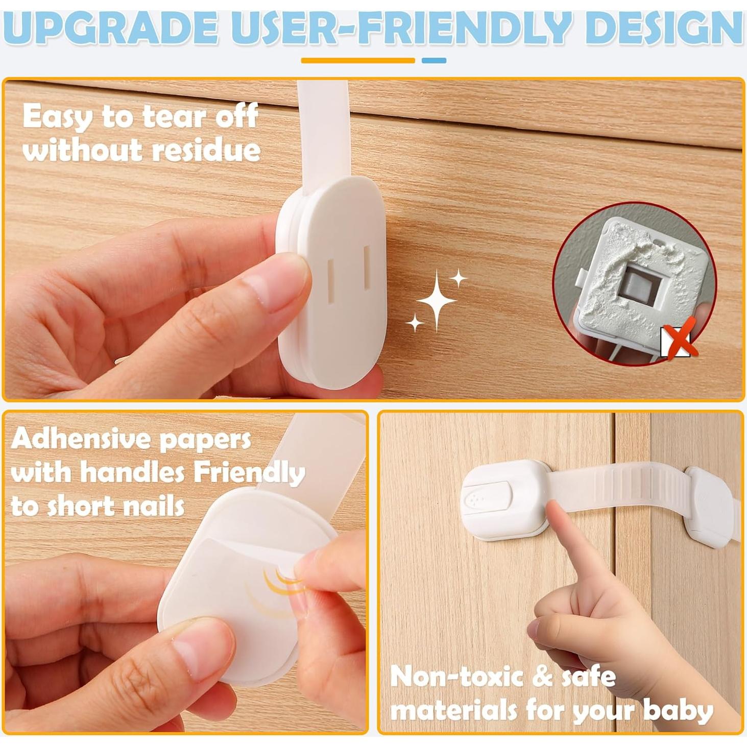 Bloqueos de Seguridad para Bebés Baitiny 10 Piezas Marrón