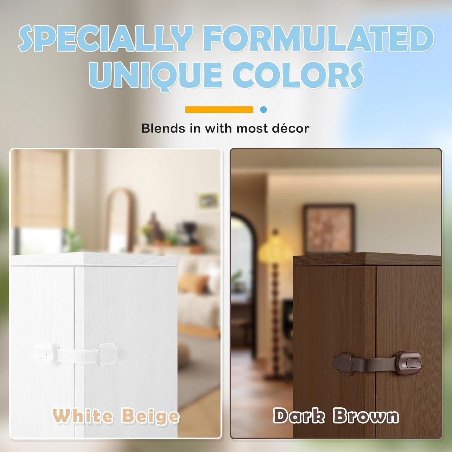 Bloqueos de Seguridad para Bebés Baitiny 10 Piezas Marrón