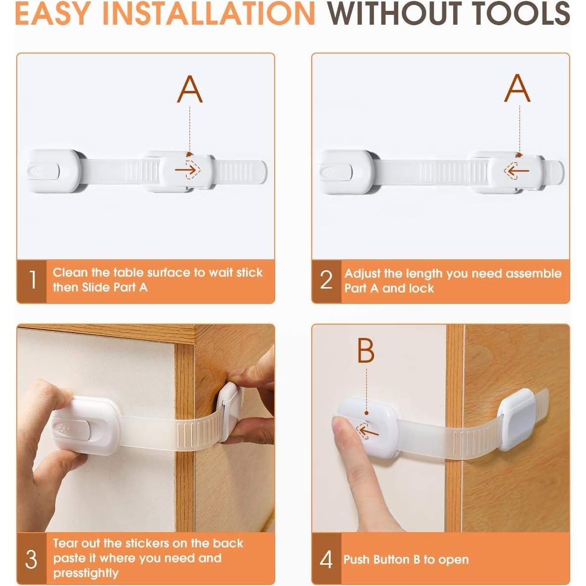 Bloqueos de Seguridad para Bebés Baitiny 10 Piezas Marrón