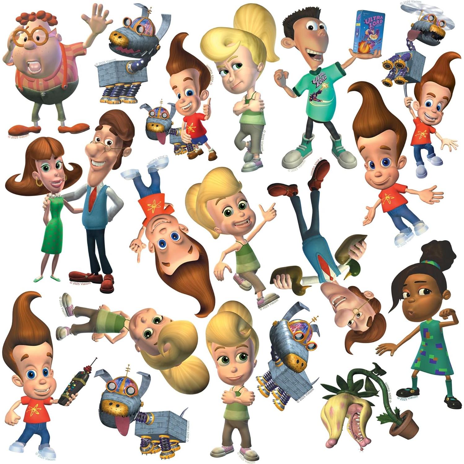 Paquete de 50 Calcomanías de Vinilo Jimmy Neutron - Interior/Exterior