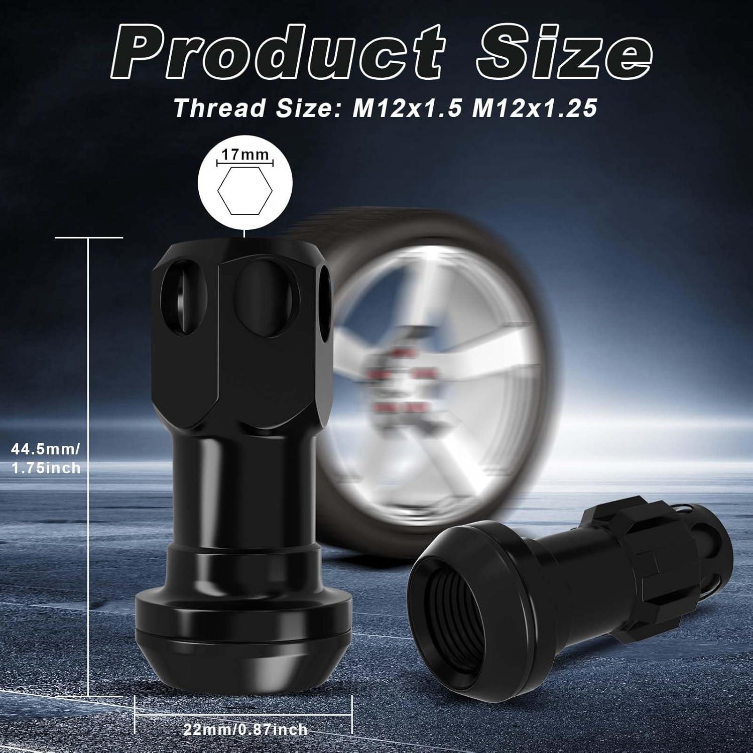 Tuercas de Rueda YIIQIEO M12x1.5 16 PCS Hexagonales Antirrobo