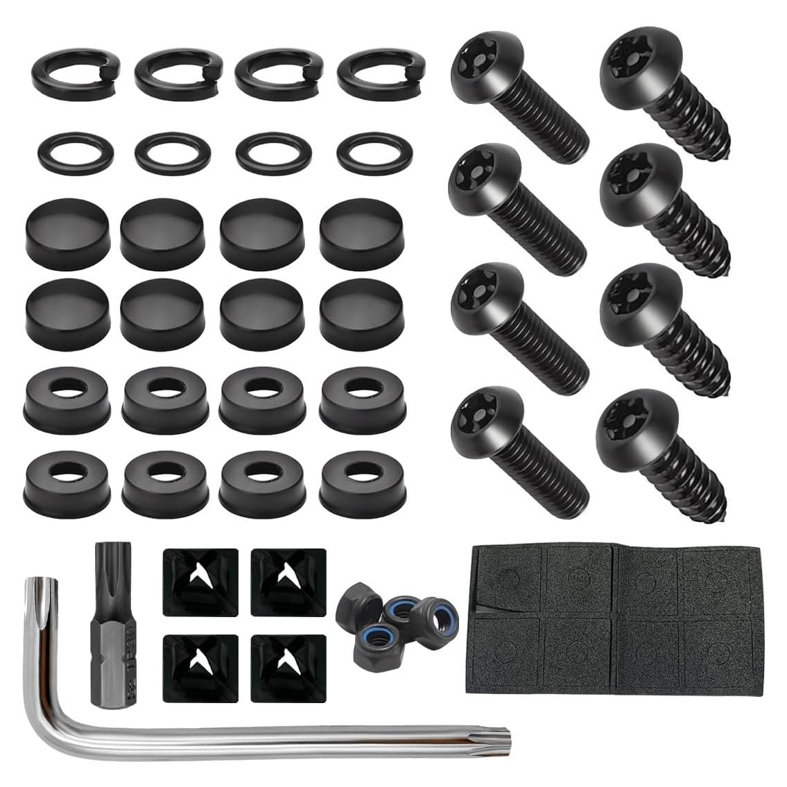 Kit de Tornillos Antirrobo MUQIDA para Placas de Licencia M6