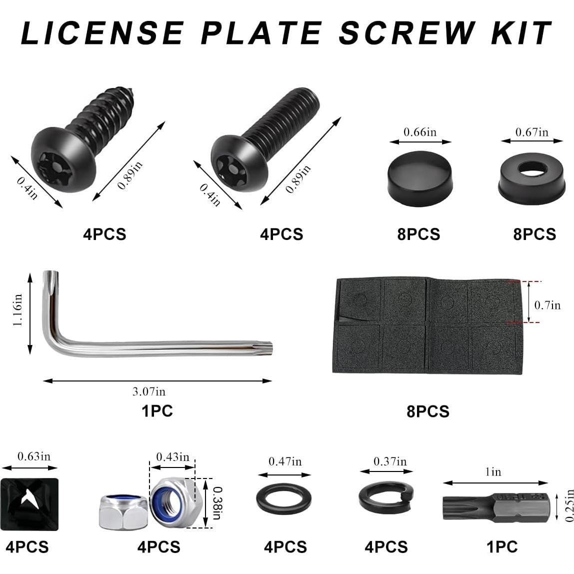 Kit de Tornillos Antirrobo MUQIDA para Placas de Licencia M6