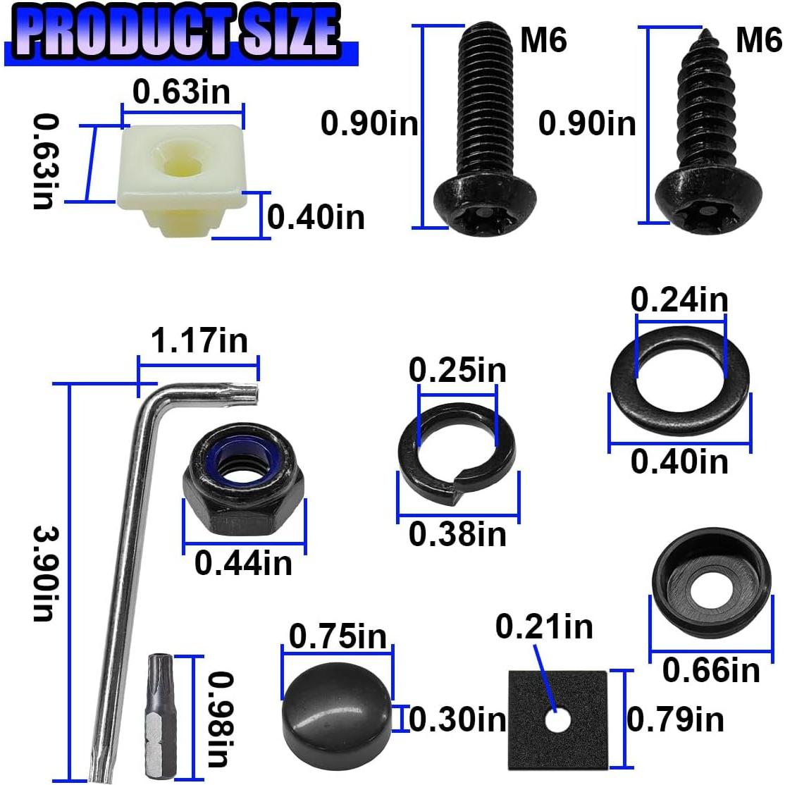 Kit de Tornillos Antirrobo para Placa de Licencia UHANBUT