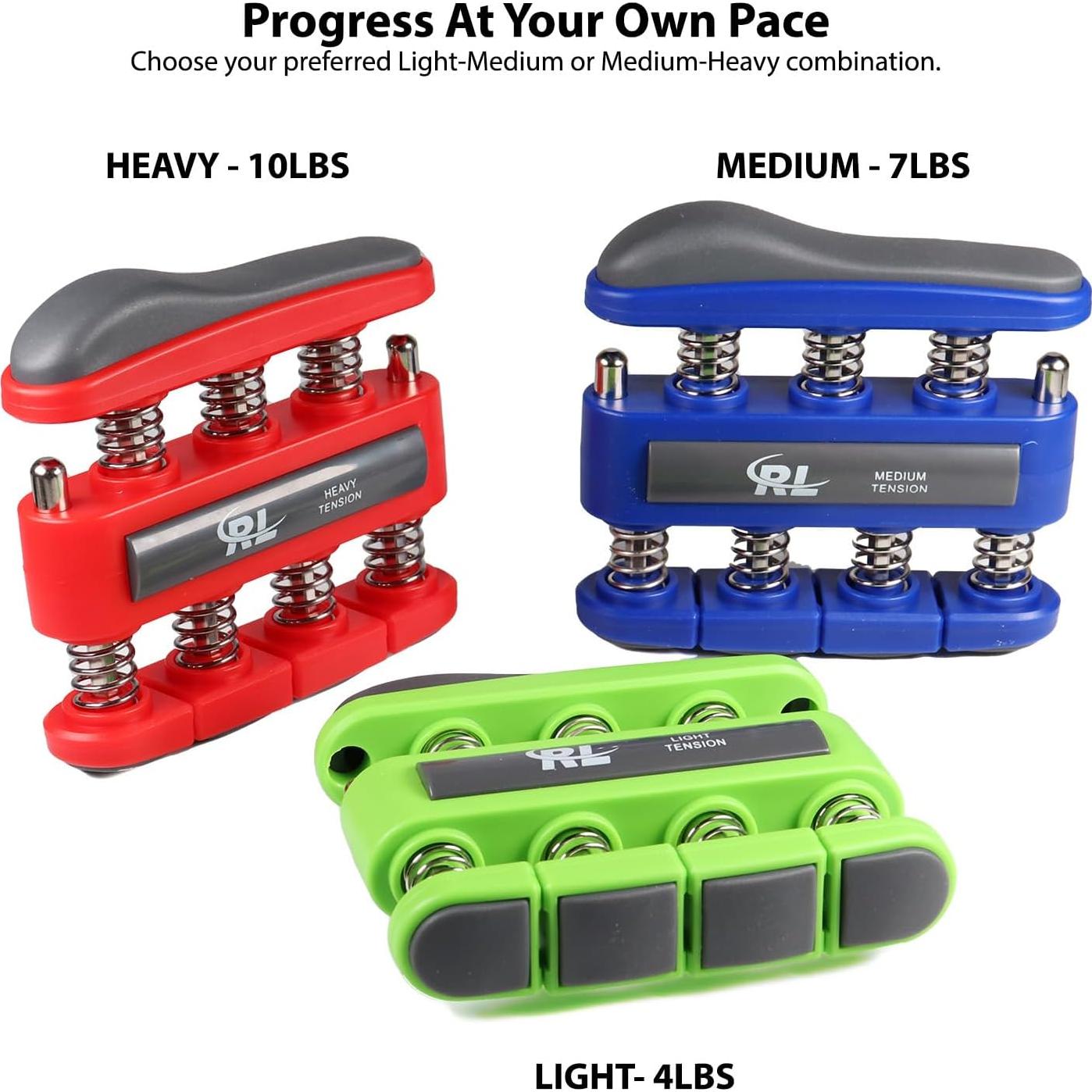 Fortalecedor de Dedos R&L 2 Paquete con 3 Niveles de Resistencia
