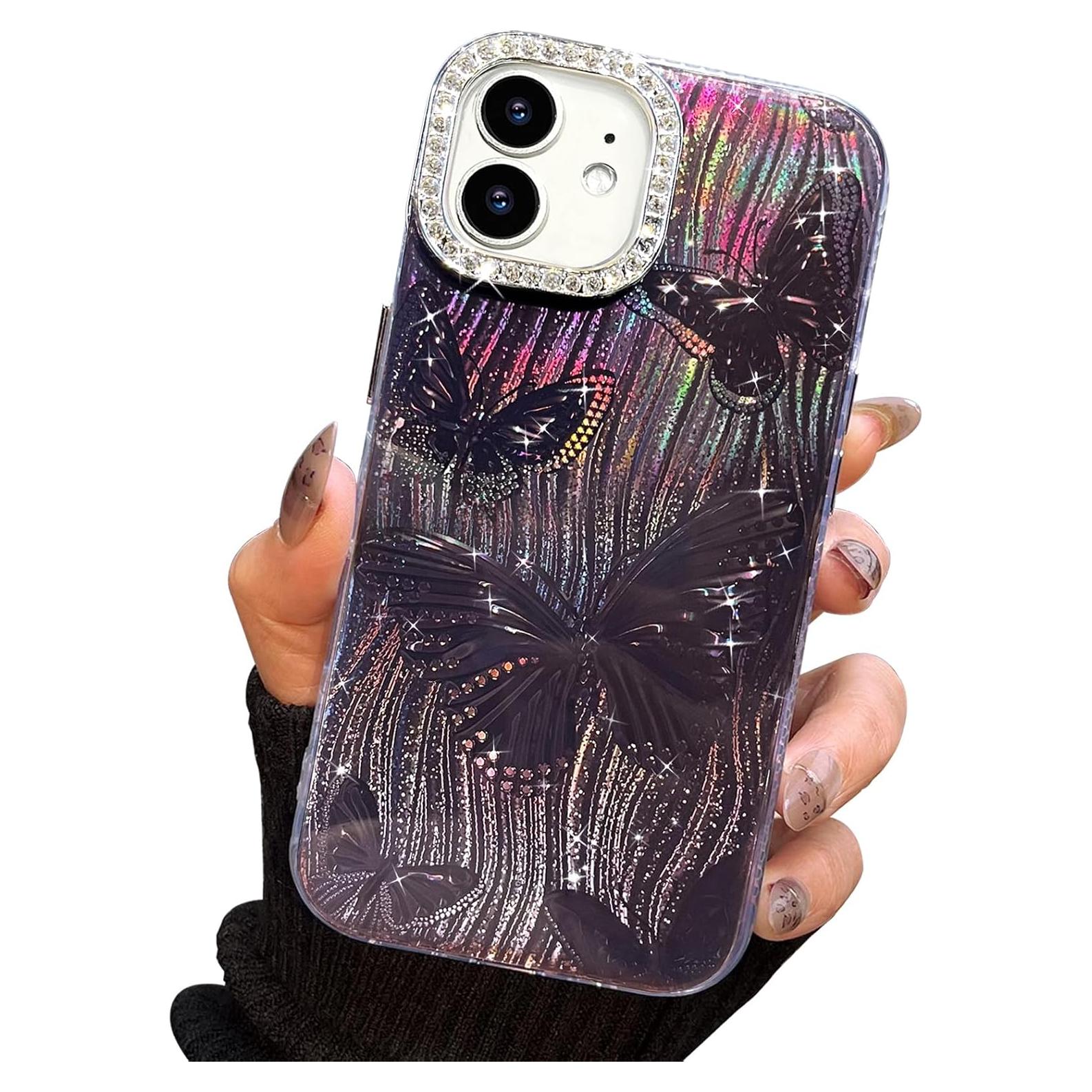 Funda TPU I-MGAE-IN-AR para iPhone 11 Negra, Diseño Mariposa