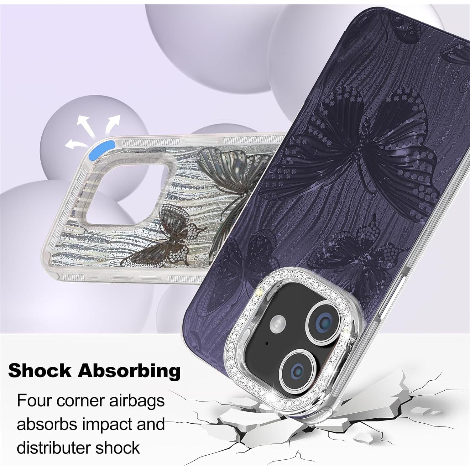 Funda TPU I-MGAE-IN-AR para iPhone 11 Negra, Diseño Mariposa