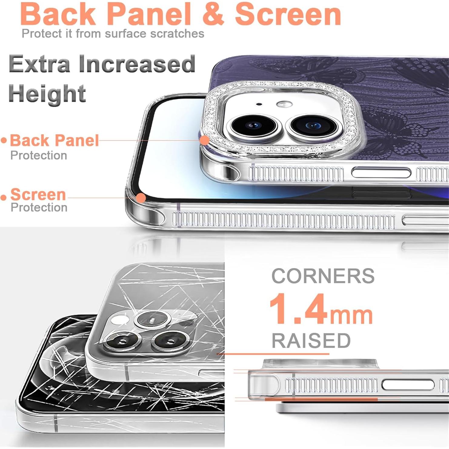 Funda TPU I-MGAE-IN-AR para iPhone 11 Negra, Diseño Mariposa