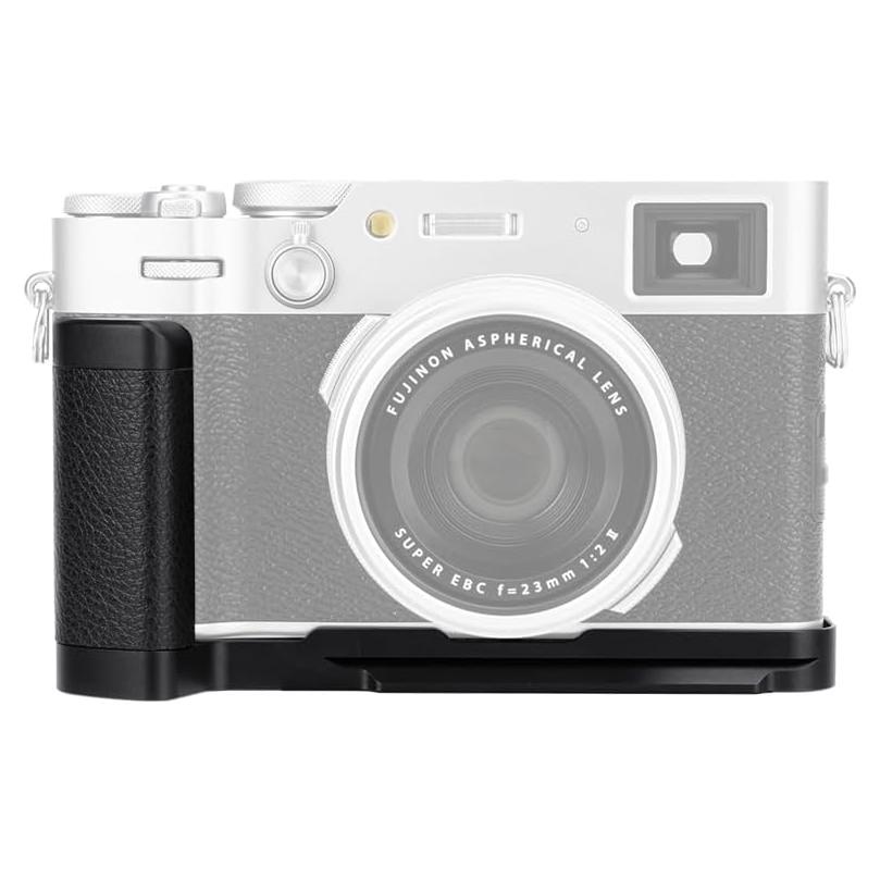 Updated X100V Metal Hand Grip, Handle L Bracket for Fuji Fujifilm X100V Camera (Not for X100VI), Three 1/4"-20 Tripod Hole, Arca Swiss Quick Release Plate, Anti-Slip Pads, with Extra Hand Strap Hole