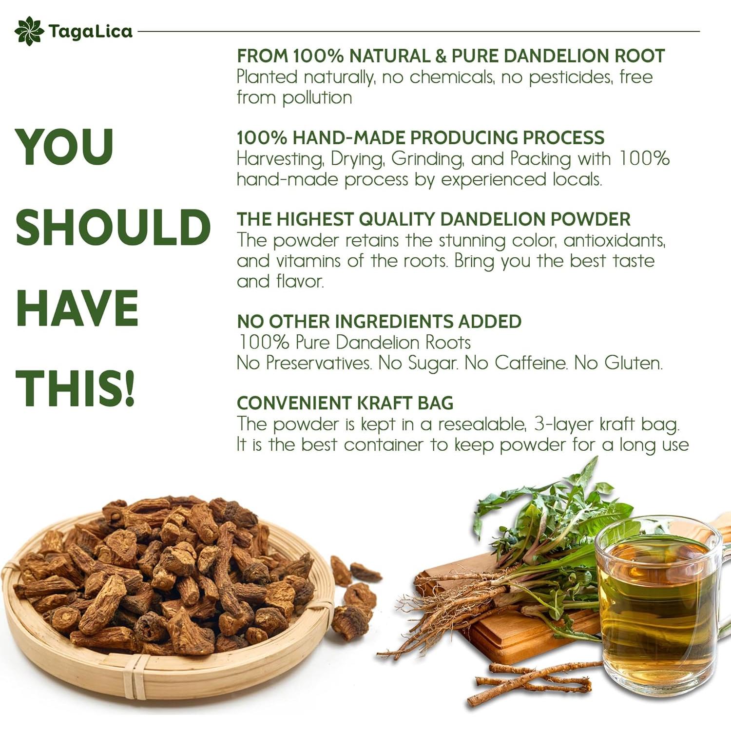 Polvo de Raíz de Diente de León 56.7 g Tagalica 100% Natural