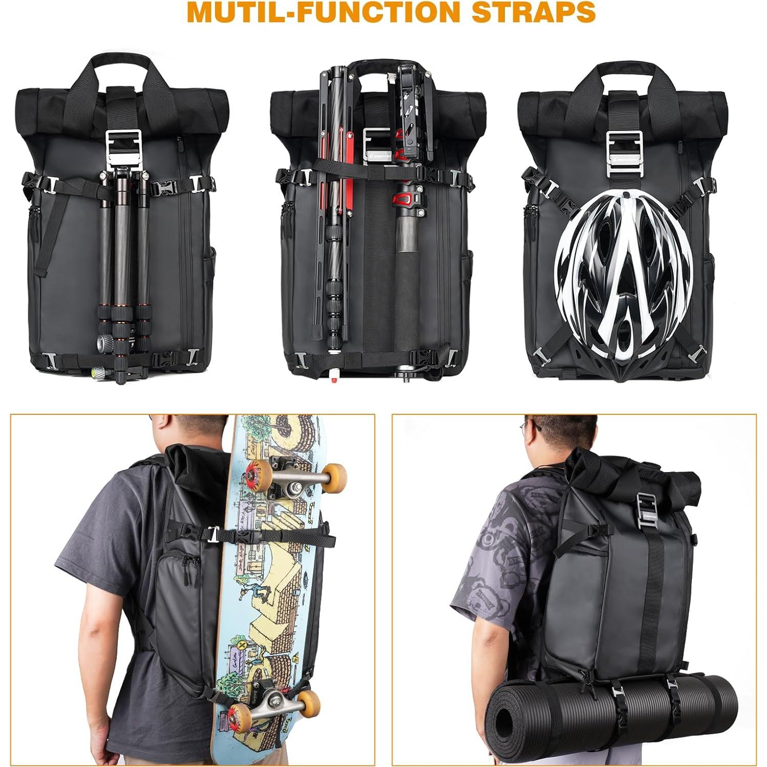 Mochila para cámara Besnfoto impermeable 23L con compartimento para laptop