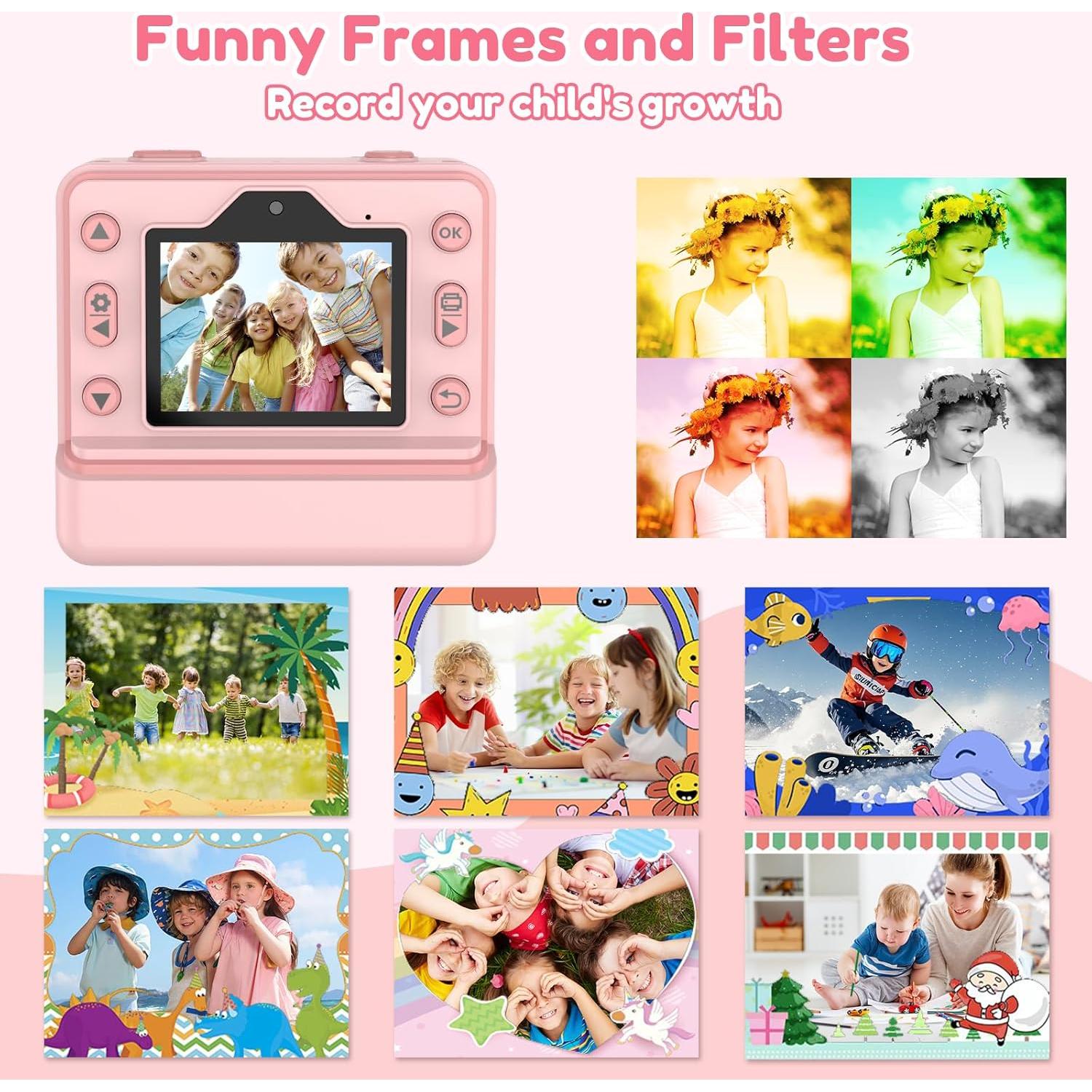 Cámara Instantánea VSTKEN D101 Rosa 1080P 2.4" para Niños