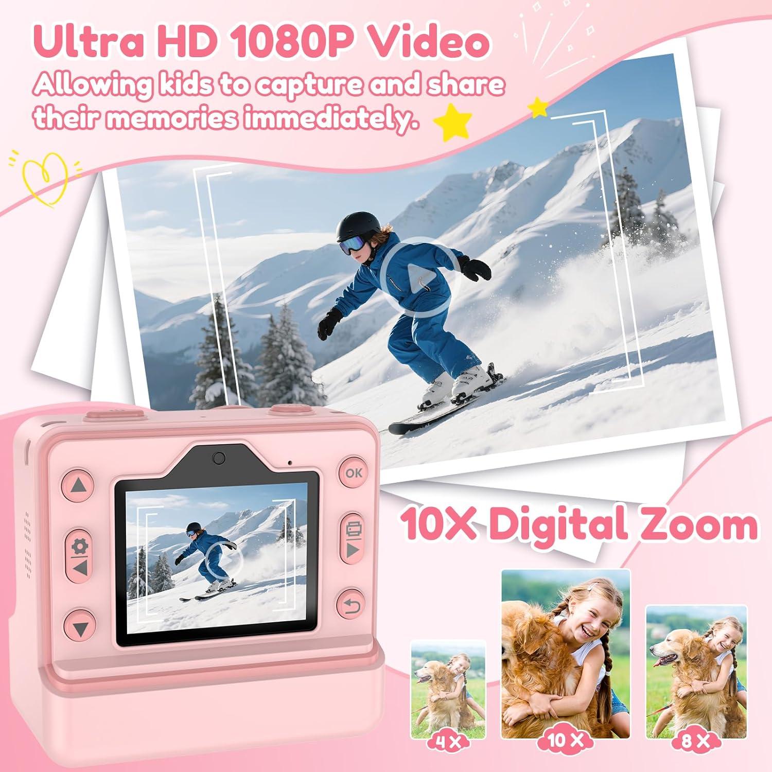 Cámara Instantánea VSTKEN D101 Rosa 1080P 2.4" para Niños