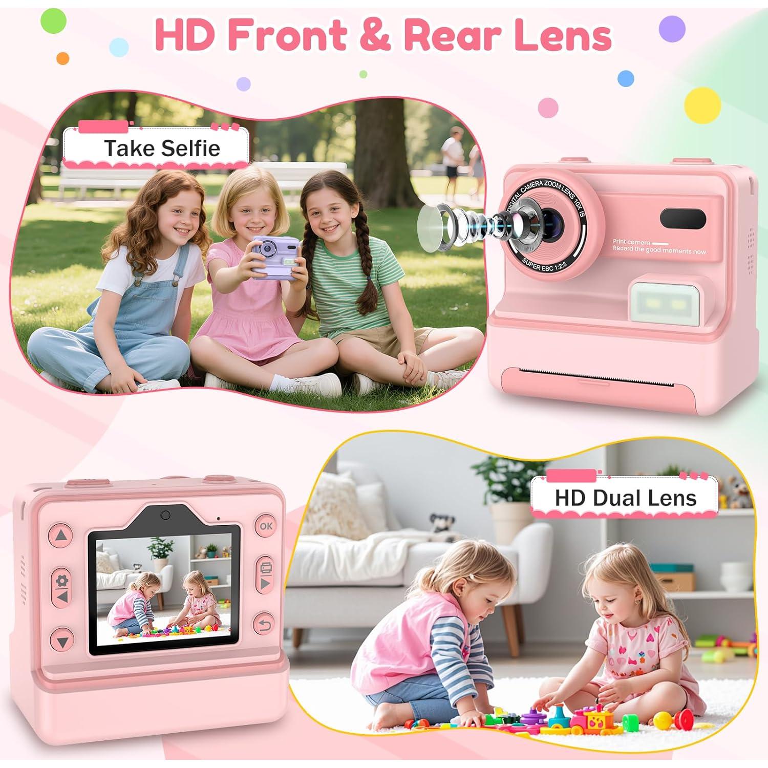 Cámara Instantánea VSTKEN D101 Rosa 1080P 2.4" para Niños