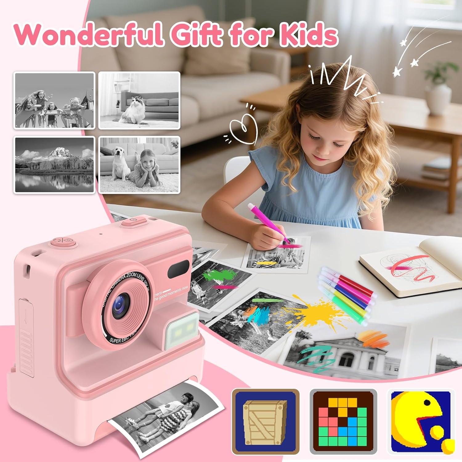 Cámara Instantánea VSTKEN D101 Rosa 1080P 2.4" para Niños