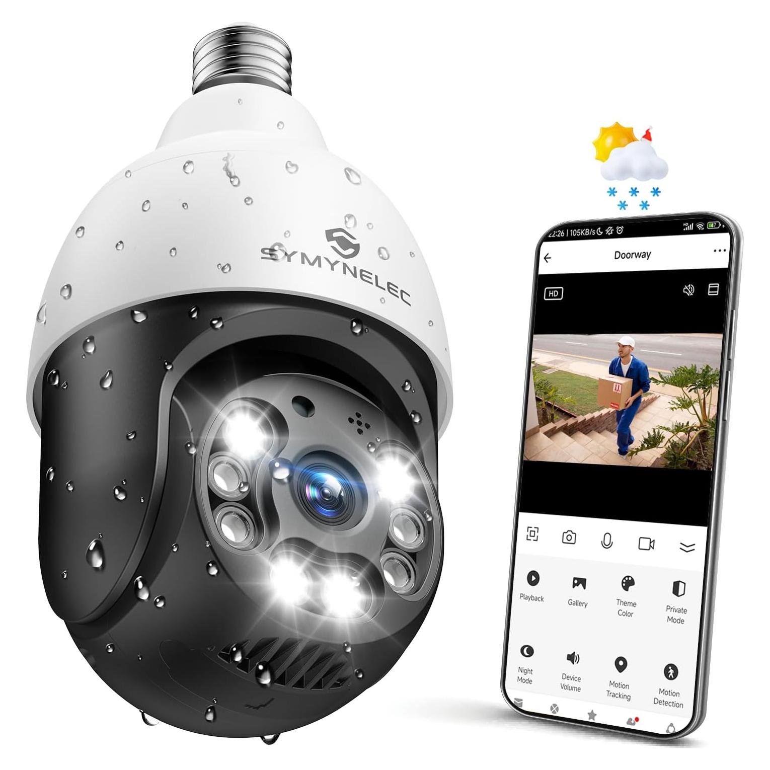 Cámara de Seguridad SYMYNELEC 2.5K WiFi Inalámbrica IP65